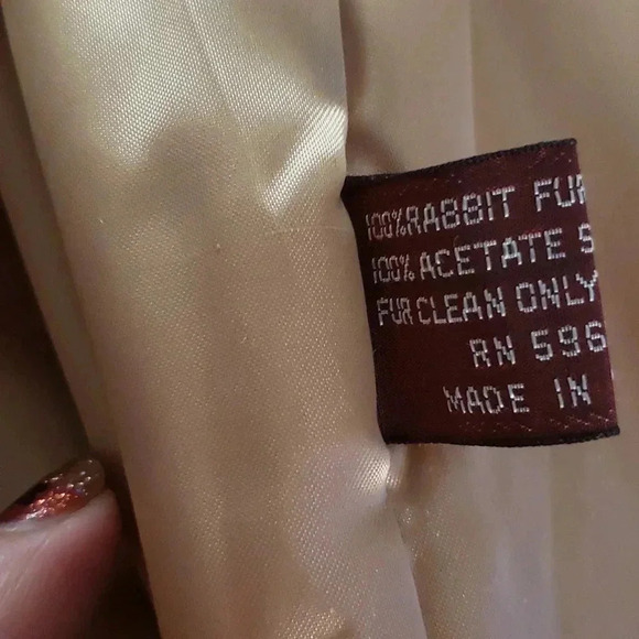 Mob Wife Fur Vintage Retro Cottage Boho Cropped Champagne Pockets Jacket Large - Picture 6 of 9